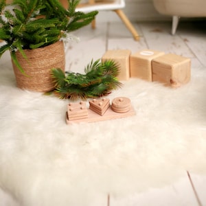 Montessori Toys Geometric Blocks, Educational Wooden Shapes, Learning Puzzle for 1 Year Old Girl Gift, Perfect Preschool Toys