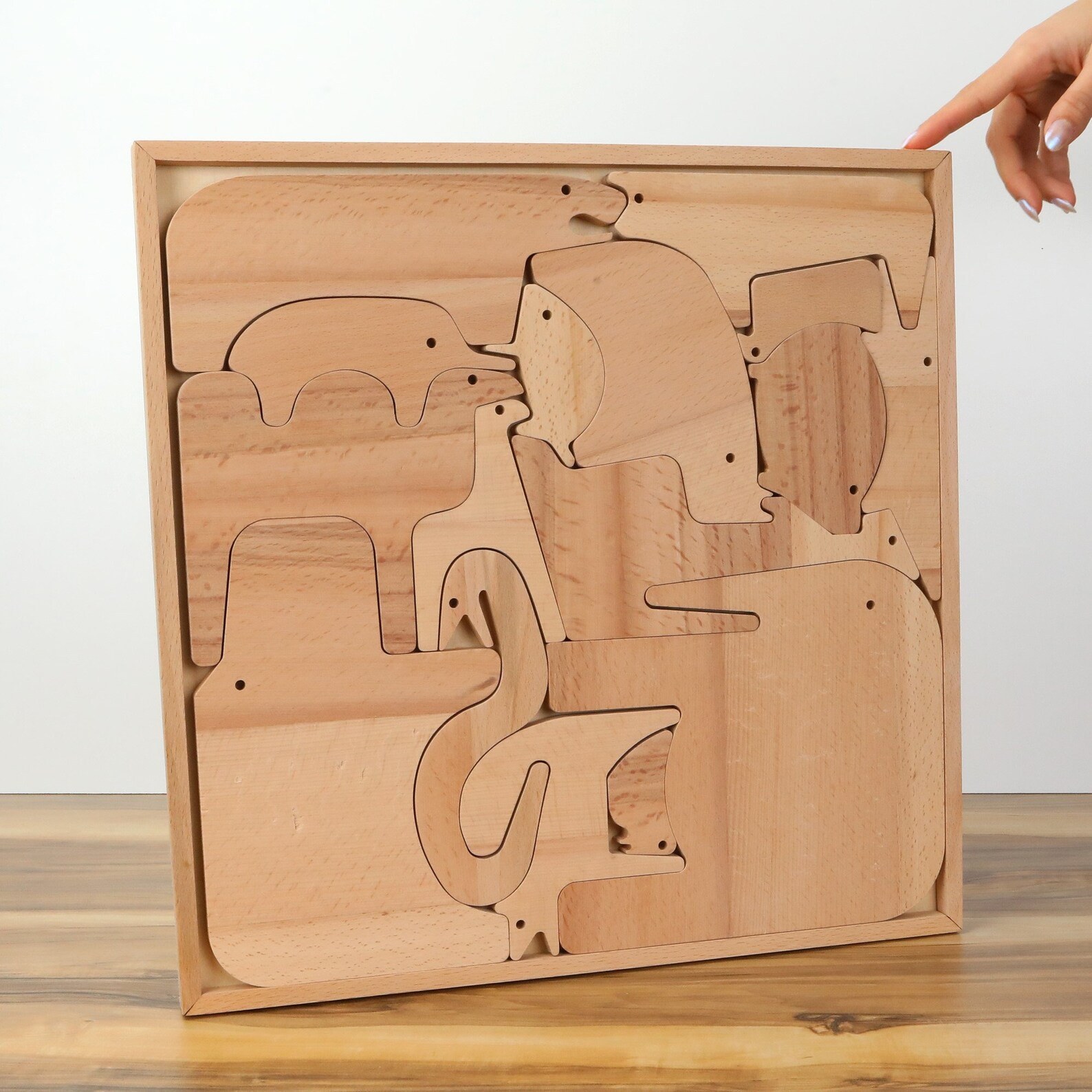 Montessori Wooden Safari Animal Puzzle: Kids Learning Toy - Etsy