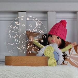 Personalized Cloud Night Light: Handmade LED Nursery Decor