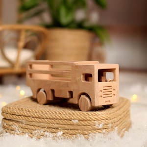 Wooden Truck Toy - Handmade Waldorf Toy for Creative Play, Perfect Baby Boy Gift & Nursery Decor for 1st Birthday