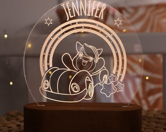 Handmade Custom Name Night Light: Rainbow Nursery Decor