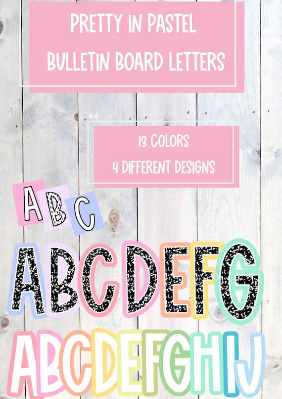 Pretty in Pastel Bulletin Board Letters
