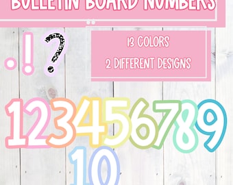 Pretty in Pastel Bulletin Board Numbers and Punctuation | Number and Punctuation Posters | Cute and Pastel Classroom Decor | Customizable