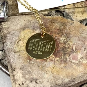 Jewelry for court reporters, brass necklace, customizable gift for stenographer, steno keypad, 18" chain with 1" extender, polishing cloth.