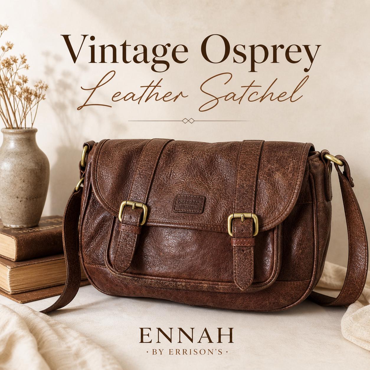 osprey brown leather bag Daylite Shoulder Sling Handcrafted in chestnut Saddle leather Vintage Osprey Leather Messenger Bag