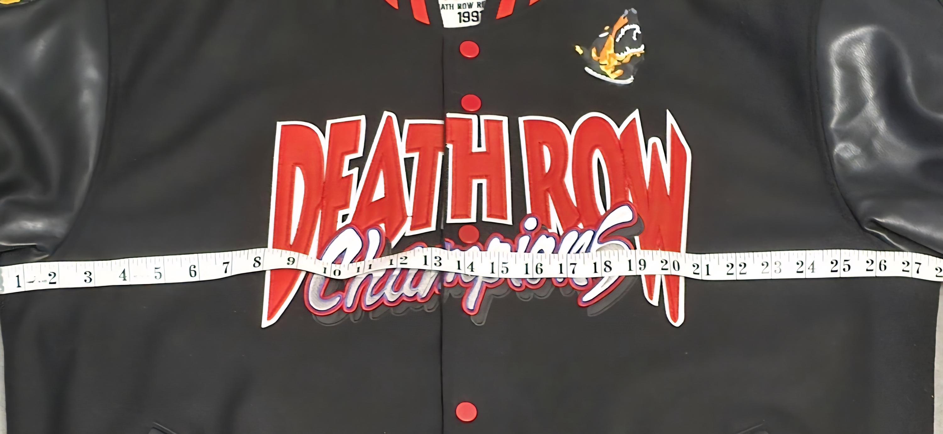 Death Row Records Oversized Men's Varsity Jacket Red Letterman