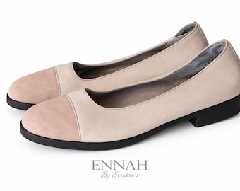 Vintage St Michael Marks & Spencer Beige Leather Square Toe Shoes UK 5.5 EU 39 Footglove Comfort 90s Minimalist Leather Shoes