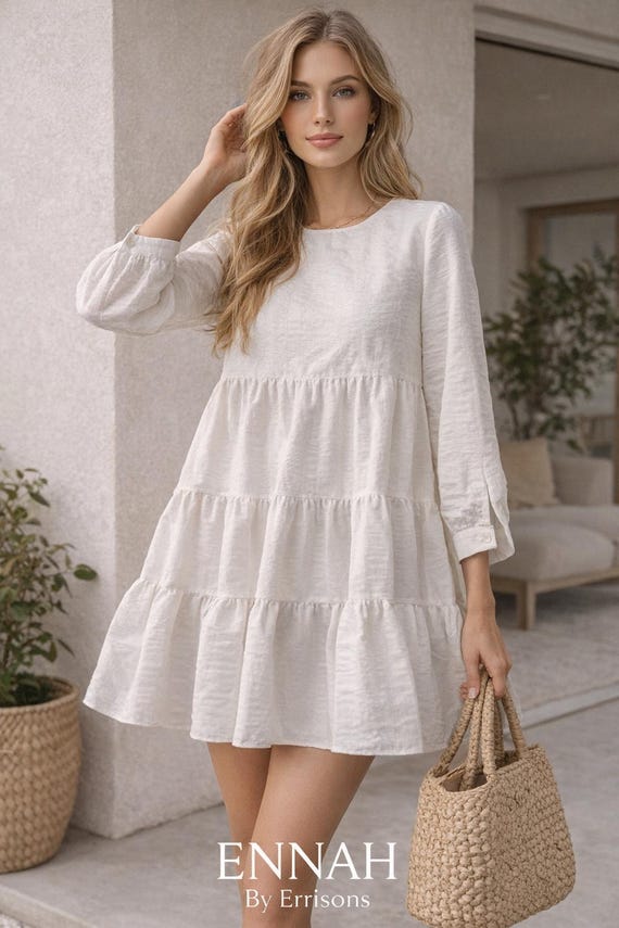 zara white layered dress Zara White Crinkle Textured Tiered Long Maxi Sun Dress Size S 10 38 Summer Beach
