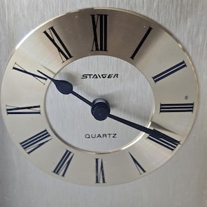 Vintage Brass Metal President Carriage Made In Germany Kienxle Quartz Battery Clock