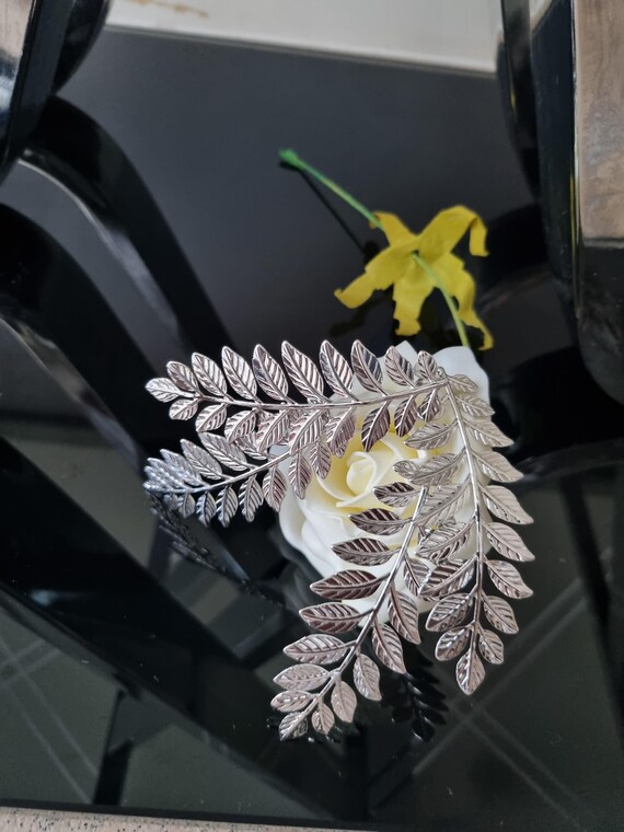 Silver Leaf Dangle Earrings: Botanical Boho State… - image 6