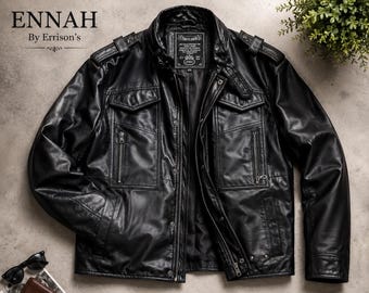80年代のリー・トレバーの黒いバイカーレザージャケット - Etsy 日本