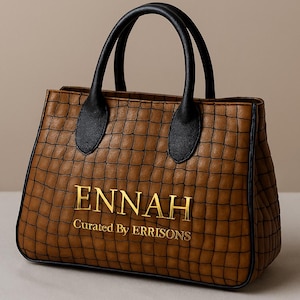 Vintage Italian Crocodile Pattern Handbag Glossy Faux Leather Tote BORSE IN PELLE Brown Top Handle Bag  Elegant Womens Purse