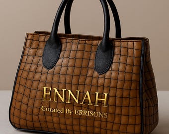 Vintage Italian Crocodile Embossed Faux Leather Handbag