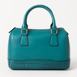 Y2K Croc-Embossed Faux Leather Satchel: Structured Doctor Purse Bag NWT