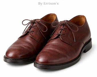 Vintage Preowned Russell & Bromley Men Vintage Wide Fit Burgundy Derby Leather Lace-UP Comfortable Everyday Shoe UK sz 10