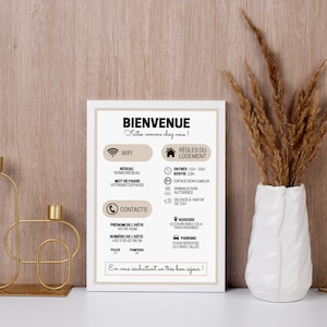 Airbnb welcome sign in French and English