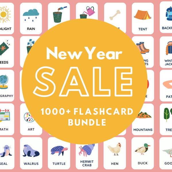 1000+ Printable Flashcards Bundle |Spring Sale Limited time | Homeschool Resources | Kids Activity | Learning Material | Instant Download