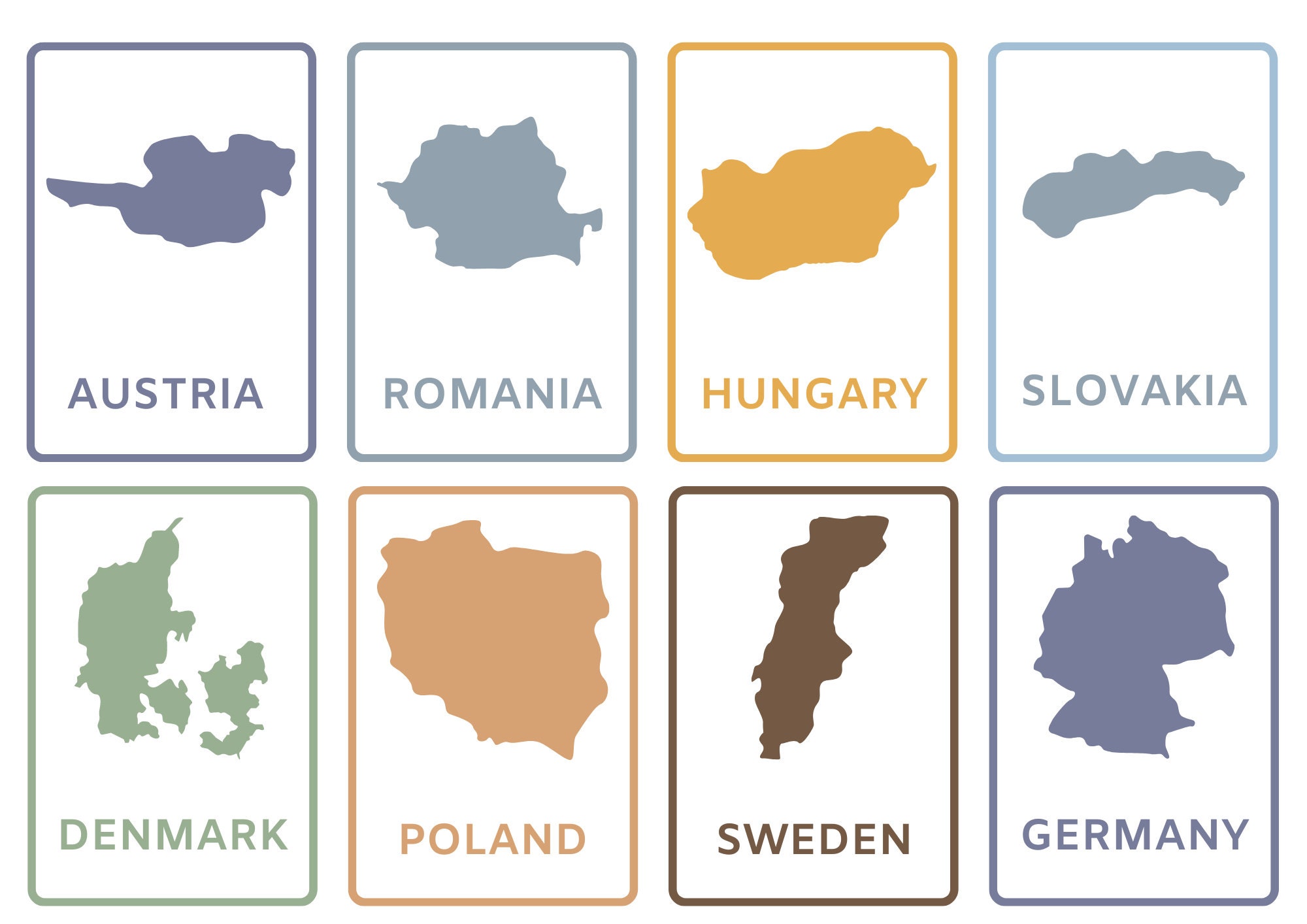 27 European Countries Flashcards| Montessori Flashcards | Pre-school ...