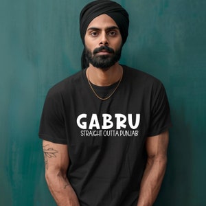 Gabru Singh T-shirt for Men, Punjabi T-shirt for Men, Indian T-shirts, Sikh Shirt, Singh Shirt, Desi Apparel, Punjabi Gift for Him