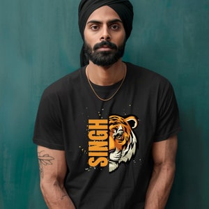 Singh T-shirt for Men, Punjabi T-shirt for Men, Indian T-shirts, Sikh Shirt, Singh Shirt, Desi Apparel, Punjabi Gift for Him