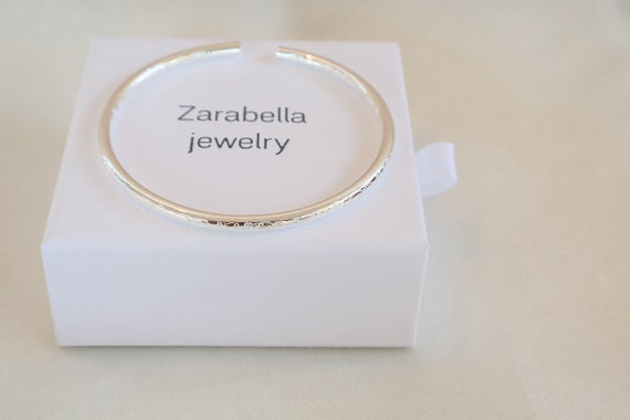 Sterling Silver Bangle, 999 Pure Sterling Silver Engraved