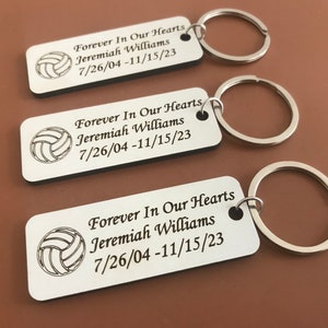 Personalized funeral favors wood keychain celebration of life memorial favor service for guest in bulk, forever in our hearts funeral memory