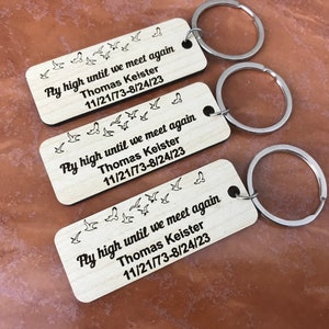 Funeral Favors Keychain, Special Occasion Keepsake, Heartfelt Tooden favor, Lasting Memories Gift, Until we Meet again Guest Favors Keychain