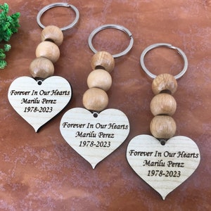 Bulk funeral favors personalized forever in our hearts keychain celebration of life memorial favor service for guest in bulk,sympathy favor