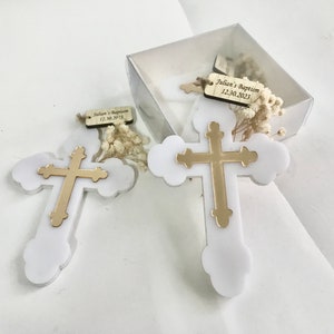 Baptism favors personalized handmade cross with flowers magnet baptism favors for girl ,boy christening gift for guests,mi bautizo