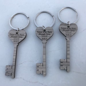 funeral favors personalized wood keychain celebration of life memorial favor service for guest in bulk, forever in our hearts funeral memory