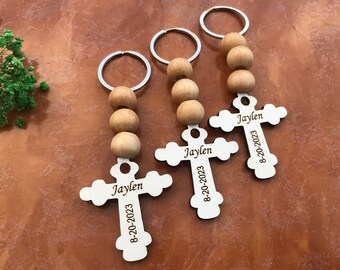Baptism favors, bulk handmade baptism personalized cross favors custom key chains mi bautizo christening gift for guests communion favors
