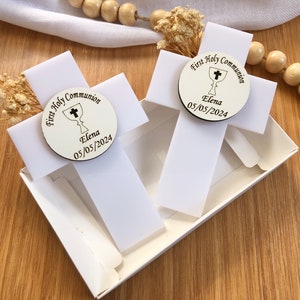 Personalized First Holy Communion baptism Cross Magnet Bulk Bautizo favors Girl Christening Favors For Guests  Handmade Baptism Favors