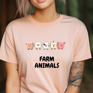 Playera animales de Granja, Playera animalitos caricatura. Playera para regalo