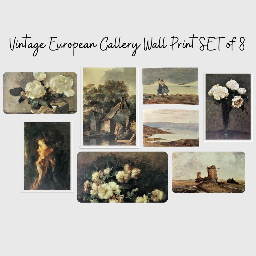 French Country Gallery Wall Art Set | Vintage Living Room Decor ...