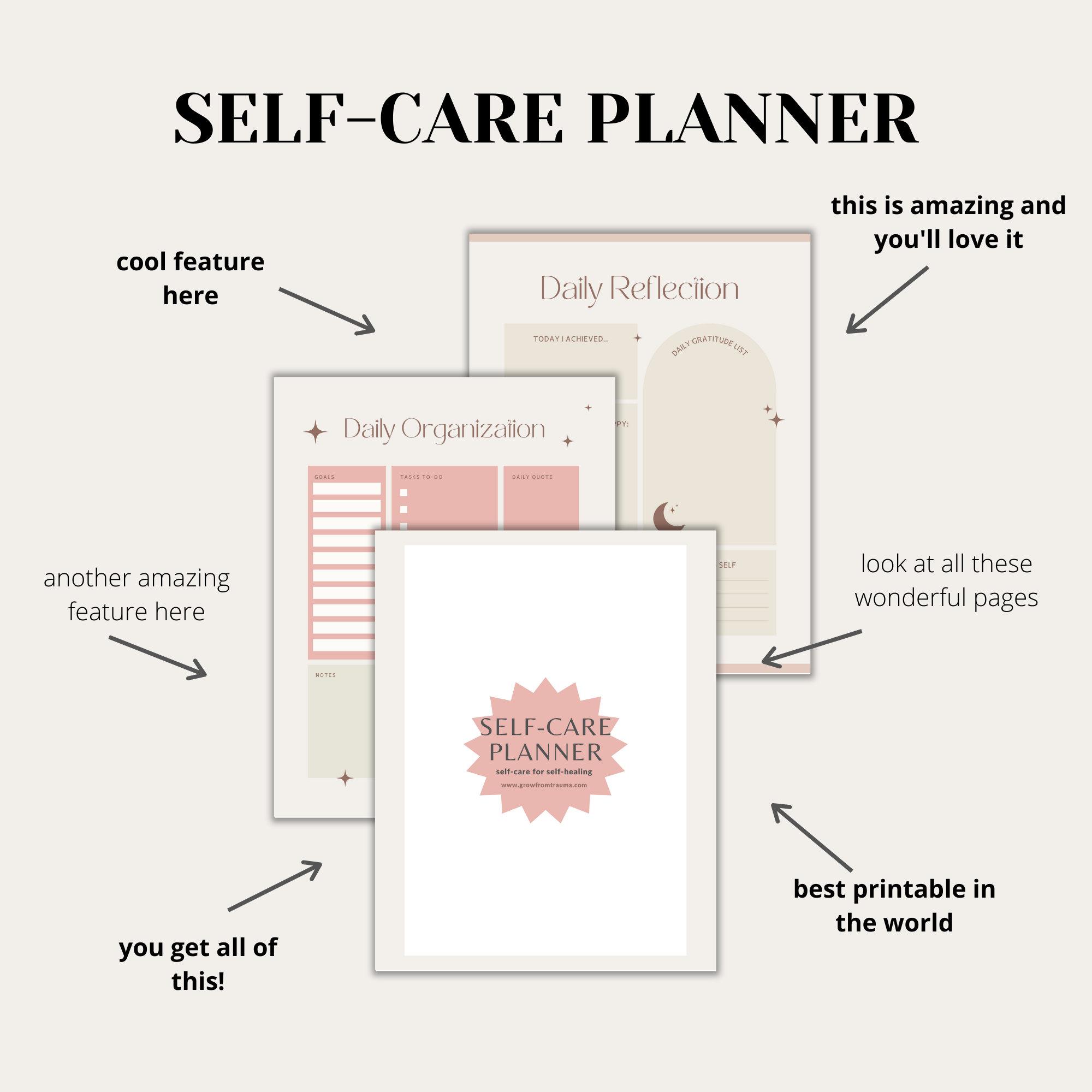 Self-care Planner, Self-care, Self-care for Beginners, Weekly Planner