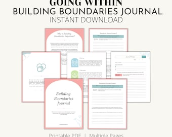 Diario de construcción de límites, Establecimiento de límites saludables, Diario de límites, Diario de cuidado personal, Diario de límites saludables, Superación personal