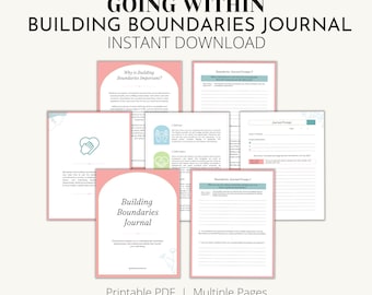 Building Boundaries Journal, Setting Healthy Boundaries, Boundaries Journal, Self-Care Journal, Healthy Boundaries Journal, Self-Improvement