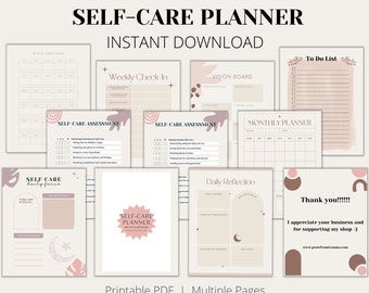 Self-care Planner, Self-care, Self-care for Beginners, Weekly Planner, Daily Planner, Monthly Planner, 30 Day Challenge, Self-Care Journal