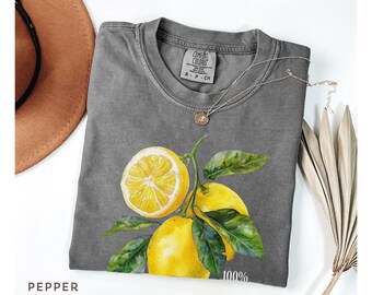 Comfort Colors® Lemon Shirt, Vintage Lemon Shirt, Lemon Tee, Aesthetic Fruit Shirt, Cottagecore Garden Shirt, Lemon Lover Gift, Lemon Tshirt