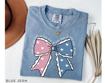 Comfort Colors® Mom of Both Shirt, Mama of Both Tshirt, Mom of Both Sweatshirt, Twin Mom Shirt, Mom of Boy and Girl, Mom Bow Shirt, Mom Gift