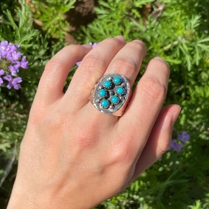 Kingman Turquoise Ring | Sterling Silver | Handmade | Size 10.5 O28
