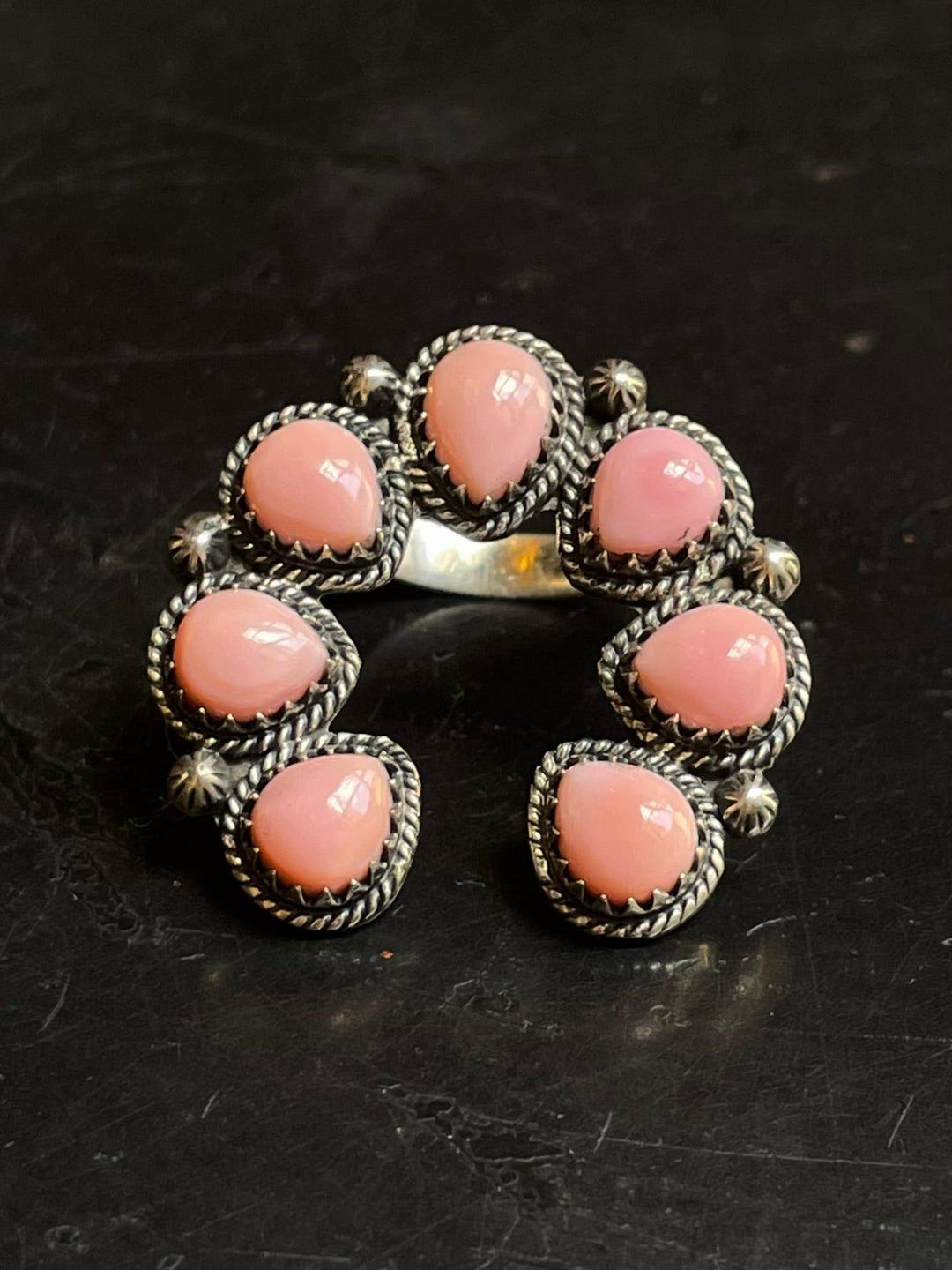 Naja Rind Pink Conch Naja Ring Size 8 | Sterling Silver E923 - Etsy