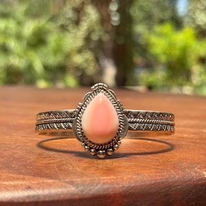 Roze conch-manchetarmband | 925 sterlingzilver A570