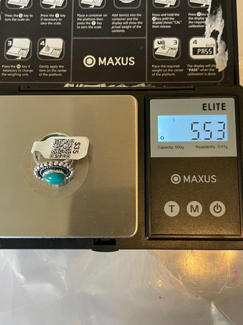 Kingman Turquoise Round Ring | Sterling Silver | Size 6 | A479 - Etsy