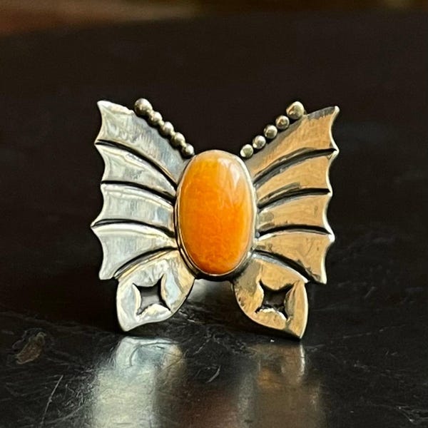 Spiny Oyster Butterfly Ring Size 9.5| Sterling Silver E846