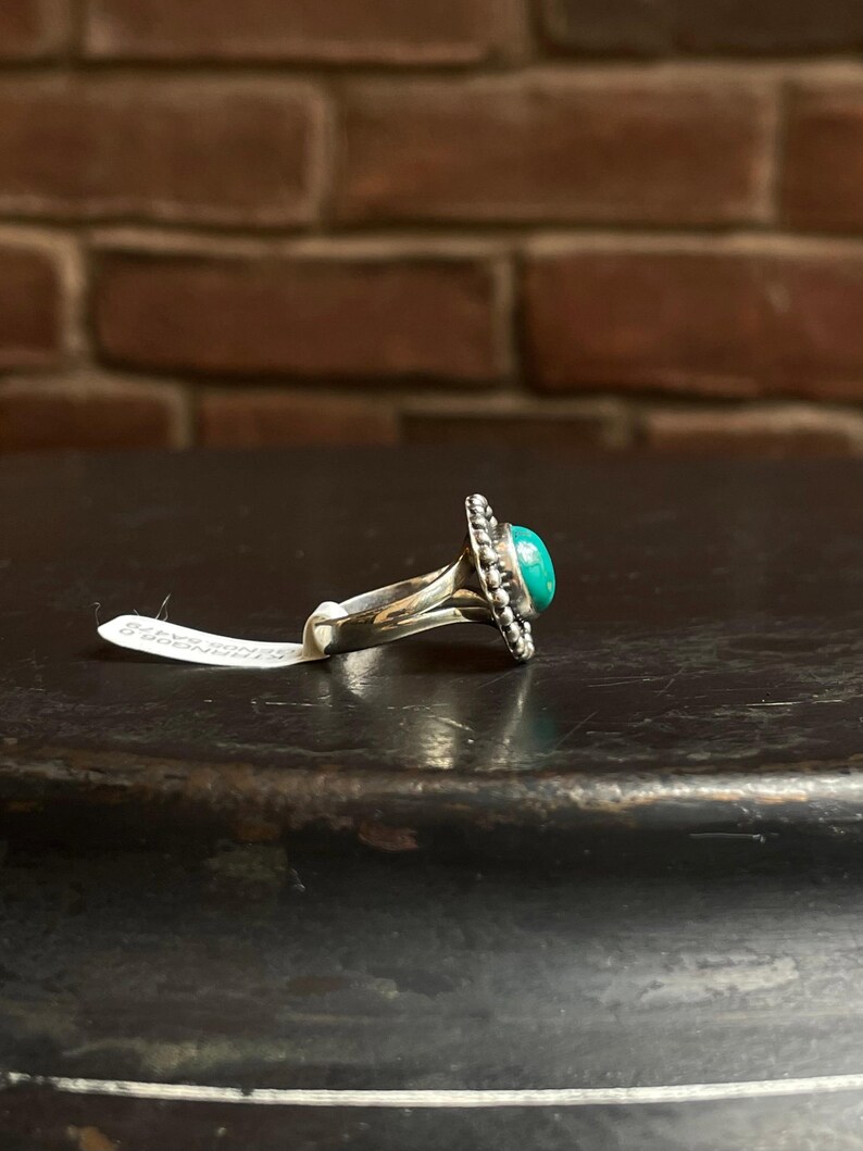Kingman Turquoise Round Ring | Sterling Silver | Size 6 | A479 - Etsy