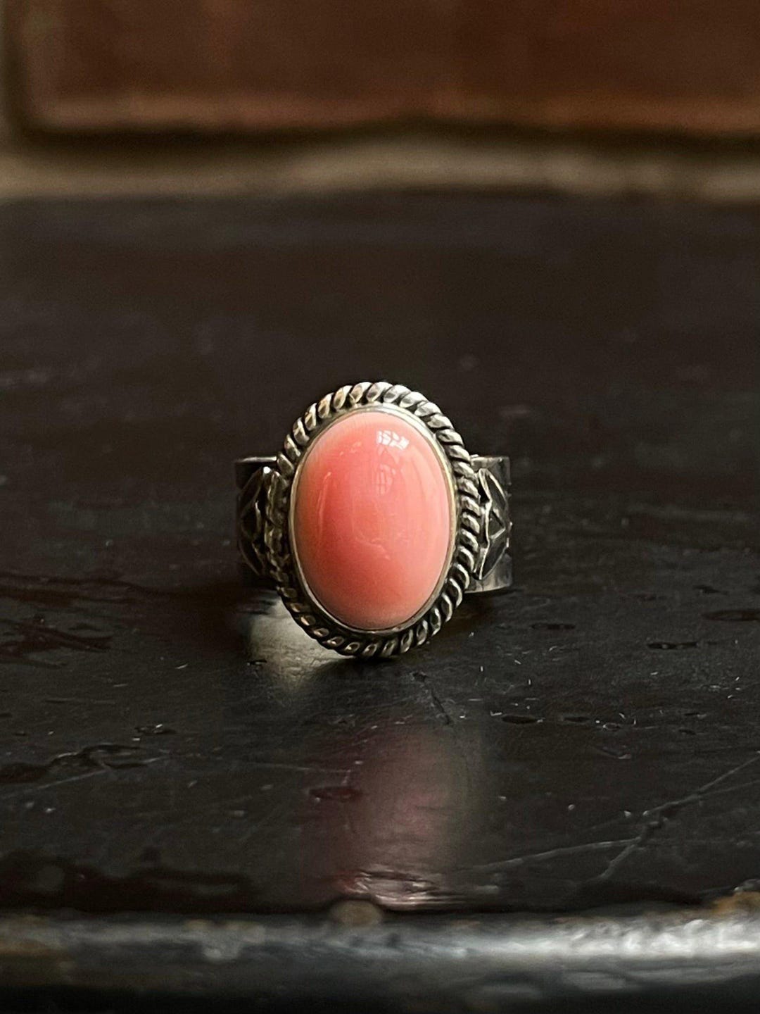 Conch Rope Pink Conch Rope Ring Size 6 | 925 Sterling Silver Southwest E135 - Etsy