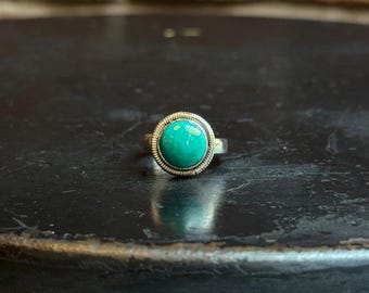 Turquoise Circle Ring | Sterling Silver | Size 7 | C125