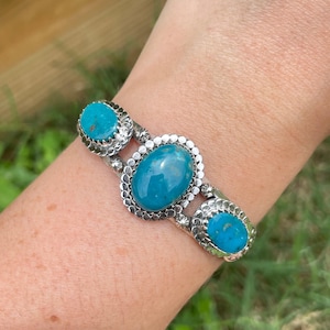 Turquoise Cuff Bracelet | 925 Sterling Silver X22