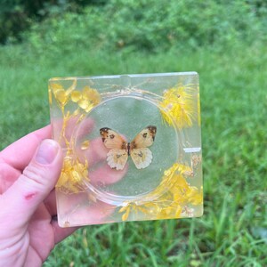 Yellow butterfly ashtray